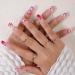 Xerling 24Pcs Press On False Nails with Rhinestones - Red Heart Butterfly Coffin Fake Nails for Women & Girls - Full Cover Stick-On Nail Art (Pattern E - Buy Online on GoSupps.com