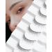 Eyelashes Natural Look Short False Lashes 10mm Natural Looking False Eyelashes Thin Band Lashes C Curl lashes 7 Pairs D10 D10 Short-10mm