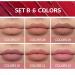 Topcent Matte Liquid Lipstick Set - 6 Nude Colors, Long-Lasting, Non-Stick, Waterproof Lip Gloss Pack for Women (SET-B) - Buy Online on GoSupps.com