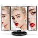 Deweisn Trifold Lighted Vanity Mirror with 21 LED Lights - Touch Screen, 3X/2X/1X Magnification, Two Power Supply Modes - Travel Makeup Mirror (Black) - Buy Online on GoSupps.com