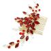 BETITETO Red Crystal Bridal Hair Piece | Gold Vine Flower Hair Comb for Wedding & Special Occasions - Buy Online on GoSupps.com