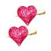 Heart Hair Clips Large Valentine's Day Glitter Heart Alligator Metal Clip Red & Pink Heart Shape Duckbill Hairpins Sweet Love Heart Hair Barrettes for Women Girls Hair Styling Accessory Rose Red