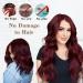 PORSMEER Burgundy Invisible Hair Extensions with Transparent Wire Adjustable Size 4 Secure Clips 20 inch Long Wavy Secret One Piece Hair Pieces for Women dark red Wine red - Buy Online on GoSupps.com