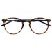 Opulize Met Brown Tortoiseshell Navy Blue Reading Glasses Large Round Comfortable Mens Womens Spring Hinges R60-2 +2.50 +2.50 Magnification Brown Tortoiseshell Front Navy Blue Arms