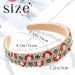 Flayem Rhinestone Red Headband Crystal crown Headband Padded Wide Baroque Hair Band Hoop Gorgeous Hair Accessories for Women and Girls (Red Green) - Buy Online on GoSupps.com