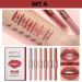Rechoo 2in1 Lipstick Set - 6Pcs Double Brush Matte & Glossy Liquid Lipstick for Women | Waterproof Long-Lasting Nude & Rosa Red Lip Ink - A-Set A - Buy Online on GoSupps.com