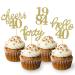24 Pcs Glitter 40th Birthday Cupcake Toppers for Celebrating Forty Years Old Birthday Party Decorations (Gold New)