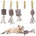 Pawfect Family Corrugated Cardboard Cat Toy Set: 5 Scratcher Toys with Sisal Rope & Hanging Loops Suitable as Replacement for Cat Wand