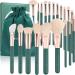 Ducare Professional 20Pcs Green Makeup Brush Set with Silicone Face Mask Brush - Kabuki Foundation Blending Powder Blush Concealers Eyeshadows - Buy Online on GoSupps.com