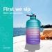 Venture Pal 64 oz Motivational Water Bottle with 2 Lids | BPA Free Sports Jug with Time Marker - A1-Green/Pink/Purple Gradient - Buy Online on GoSupps.com