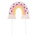 The Baked Studio - Boho Braided Rainbow And Cloud Cake Topper For Cake Decorating For Birthdays Baby Shower Christenings (Braided Rainbow - Pinks & Polka Dots)