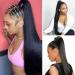 Hair Chignon Long Straight Hair Ponytail with Drawstring Hair Pieces Ponytail Extension Brazilian Real Hair for Black Women Wig Bun Messy Bun Hair Piece (Color : Black Size : 18inches 150g) - Buy Online on GoSupps.com
