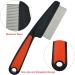 Flea Comb for Dog Cat Flea Lice Tear Stain Remover Pet Combs Fine Tooth Grooming Removal Tool Red Black 18cm x 4.5cm - Buy Online on GoSupps.com