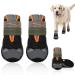 SlowTon Breathable Dog Boots- Comfortable Non-Slip Rubber Sole Dog Shoes for Hot Pavement Adjustable Dog Paw Protector with Reflective Strap Dog Booties for Small Medium Large Dogs (Black 4) Black - 4 Pack Size 4: Width 2.2"