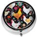 Cute Rooster Chickens Pill Box | 3 Compartment Mini Travel Organizer | Decorative Pocket Purse Medicine Holder - Buy Online on GoSupps.com