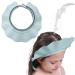 Shower hood children baby adjustable shell shape hair wash child protection shield shampoo protection baby visor for eyes ears and face-camp (shell blue)