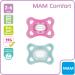 Mam Comfort Schnuller Set - 100% Silicone Pacifiers with Pocket for 2-6 Months - Pink & Gray-Green | 2 Units - Buy Online on GoSupps.com