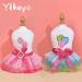 Yikeyo Set of 2 Dog Dresses for Small Dogs - Lace Tutu Vest Skirts for Yorkie Chihuahua - Princess Costume Clothing - Green & Pink Large - Buy Online on GoSupps.com
