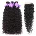 Water Wave Bundles with Closure 18 20 22+16 | Wet and Wavy 100% Unprocessed Human Hair | Deep Curly Bundles in Natural Black - Laritaiya - Buy Online on GoSupps.com