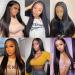 Bele 13x6 HD Lace Front Wig 18 180% Density Brazilian Virgin Human Hair - Natural Straight Transparent Deep Part Lace Front Wig for Black Women - Buy Online on GoSupps.com