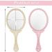 Jetec Vintage Handheld Mirror Set - Embossed Flower Design - Compact Cosmetic Mirrors - Portable for Travel and Salon Use - Pink and Cream - Buy Online on GoSupps.com
