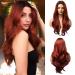 Esmee ombre red brown wigs for women synthetic heat -resistant fiber natural long shaft wear wave for daily party cosplay