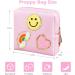 Preppy Patch Period Bag for Teen Girls | PU Leather Sanitary Napkin Storage Pouch with Zipper | Menstrual Cup & Tampon Organizer in Pink - Buy Online on GoSupps.com