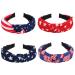 Ardorchid USA Flag Headbands American Knot Patriotic Stars Stripes Independence Day Hairbands 4th of July Headband Red White and Blue Hair Hoop for Women Girls Gifts 4PCS American Flag Headbands