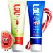 LOL Kids Toothpaste | Fluoride Free 2-Flavors Pack | Nano Hydroxyapatite Toothpaste Probiotics Vitamins A C E | Safe if Swallowed No SLS | 1 Melon Flavor 1 Peppermint