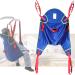 Patient Lift Sling with Positioning Strap Shower Aids Lifting Cushion Full Body Divided Leg Padded Straps for Lumbar Back Headrest Support 507lb Weight Capacity(Blue)