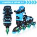 Full Light Up Wheels Inline Skates for Kids - Adjustable Roller Blades for Girls Boys, Toddler to Adult Sizes - Indoor Outdoor Skating in Blue - Medium Size (2Y-5Y US) - Buy Online on GoSupps.com