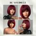 Aida Wine Red Bob Wig with Bangs | Short Straight Synthetic Wig for Women | Heat Resistant Fiber | Burgundy 99J Color | Ideal for Halloween Cosplay and Parties - Buy Online on GoSupps.com