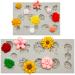 2 Pcs Flower Polymer Clay Molds for Jewelry Making  Daisy Rose Sunflower Nosegay Miniature Clay Molds for Polymer Clay Earrings Decoration for Clay Jewelry Flowers