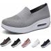 OSEVIO Women's Orthopedic Sneakers Orthopedic Arch Support Sandals Diabetic Walking Sandals Mesh Up Stretch Platform Sneakers Grey 10.5