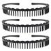 Zac's Alter Ego Set of 3 Strong Black Plastic Teeth Comb Hair Alice Headbands/Alicebands