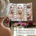 Homever Vanity Mirror with Lights - 21 Led Trifold Makeup Mirror - Touch Screen, 3X/2X/1X Magnification - 180 Rotation, Dual Power Supply - Lighted Makeup Mirror, Pink - Buy Online on GoSupps.com