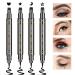Waterproof Double Sided Winged Eyeliner Stamp Set - Heart/Moon/Star/Flower Shapes - Long Lasting Eye Pencil - Super Slim Gel Felt Tip - High Black Pigment - 4PCS - Buy Online on GoSupps.com