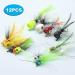 Ansnbo 12PCS Fly Fishing Popper Flies Kit for Bass, Bluegill, Crappie - Popping Bug Lures for Trout, Salmon - Fly Fishing Poppers Set - Buy Online on GoSupps.com