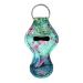 Poceacles keychain for women girls lipstick lip balm shiny lip balm neoprene pouch wrist strap Hummingbird Green Flower