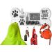 Emotiset Wooden Dog and Pet Accessories Coat Rack Customizable with Chalkboard Vintage White