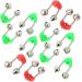 HONBAY 30PCS Plastic Clamp Fishing Rod Alarm Dual Alert Bells,Green and Red