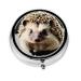 Cute Hedgehoground Pill Box 3 Compartment Round Pill Box Organizer Portable Travel Pill Box for Traveling.