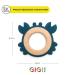 Gigi Kids Baby Crab Bite Rings - 100% BPA-Free Silicone & Beech Wood Teething Toys for 3 Months+ Beige & Dark Blue - Buy Online on GoSupps.com