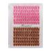 Colorful Cluster Lashes Extensions Mixed Brown/Rose red Color Individual False Eyelashes 144 Clusters Wide Stem Volume Color Eyelashes Beauty Tools (12mm)