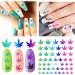 12 Sheets Pot Leaf Nail Art Stickers | Self-Adhesive 3D Maple Leaf Decals for Fall Nail Art | Glitters, Flakes & Colorful Weed Design - Buy Online on GoSupps.com