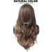 HAIRCUBE Long Brown Wavy Wig for Women - Synthetic Curly Hair with Highlights, Middle Parting - Mixed Brown - Buy Online on GoSupps.com