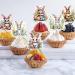 keonsatrz Easter Cupcake Topper 16PCS Watercolor Floral Easter Bunny Cupcake Topper Happy Easter Cupcake Topper for Easter Spring Party Supplies Rabbit Party Supplies - Buy Online on GoSupps.com