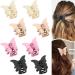 Swinnet 8 Pack Butterfly Claw clips Butterfly hair clips for Women Thick Thin Hair 2.3 Inch Big Butterfly Non Slip Matte Jaw Clips White Pink Netral Black