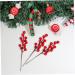 HOMSFOU 25 Pcs Artificial Berry Cuttings Christmas Holly Berry Red Berries Decoration Artificial Red Berry Stems Branches Christmas Berry Branches Red Cherry Foam Flower Arrangements Red 50X5.5CM - Buy Online on GoSupps.com