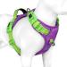 Phoepet no pull dog harness reflective dog vest with a soft training handle for small medium -sized and large dogs (violet base and green straps XL) violet base and green carrier XL